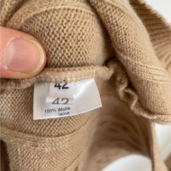 Vintage Rabe Coordinates 100% Wool Cream Cable Knit Half-Zip Sweater SZ 42 US 10 - Picture 4 of 5